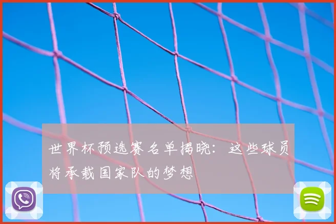 世界杯预选赛名单揭晓：这些球员将承载国家队的梦想