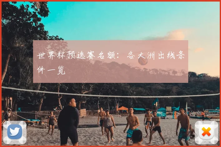 世界杯预选赛名额：各大洲出线条件一览